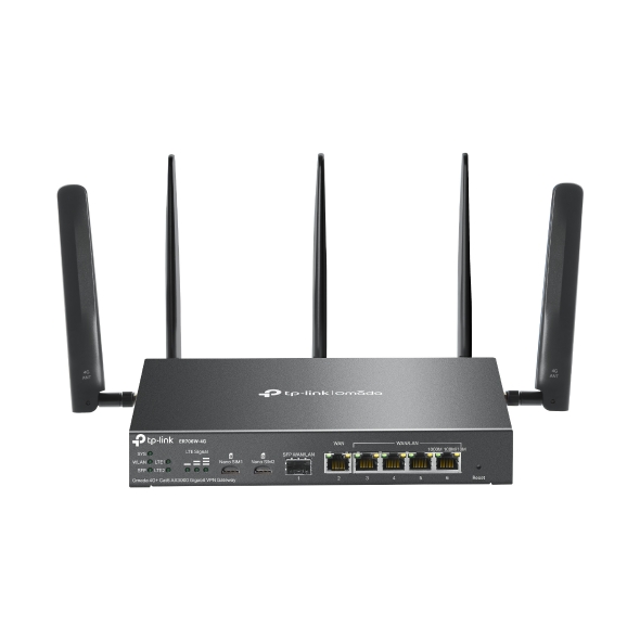 TP-Link ER706W-4G Omada 4G+ Cat6 AX3000 Dual-Band WiFi 6 VPN Router with 6 Gigabit Ports & 5 High-Gain Detachable Antennas