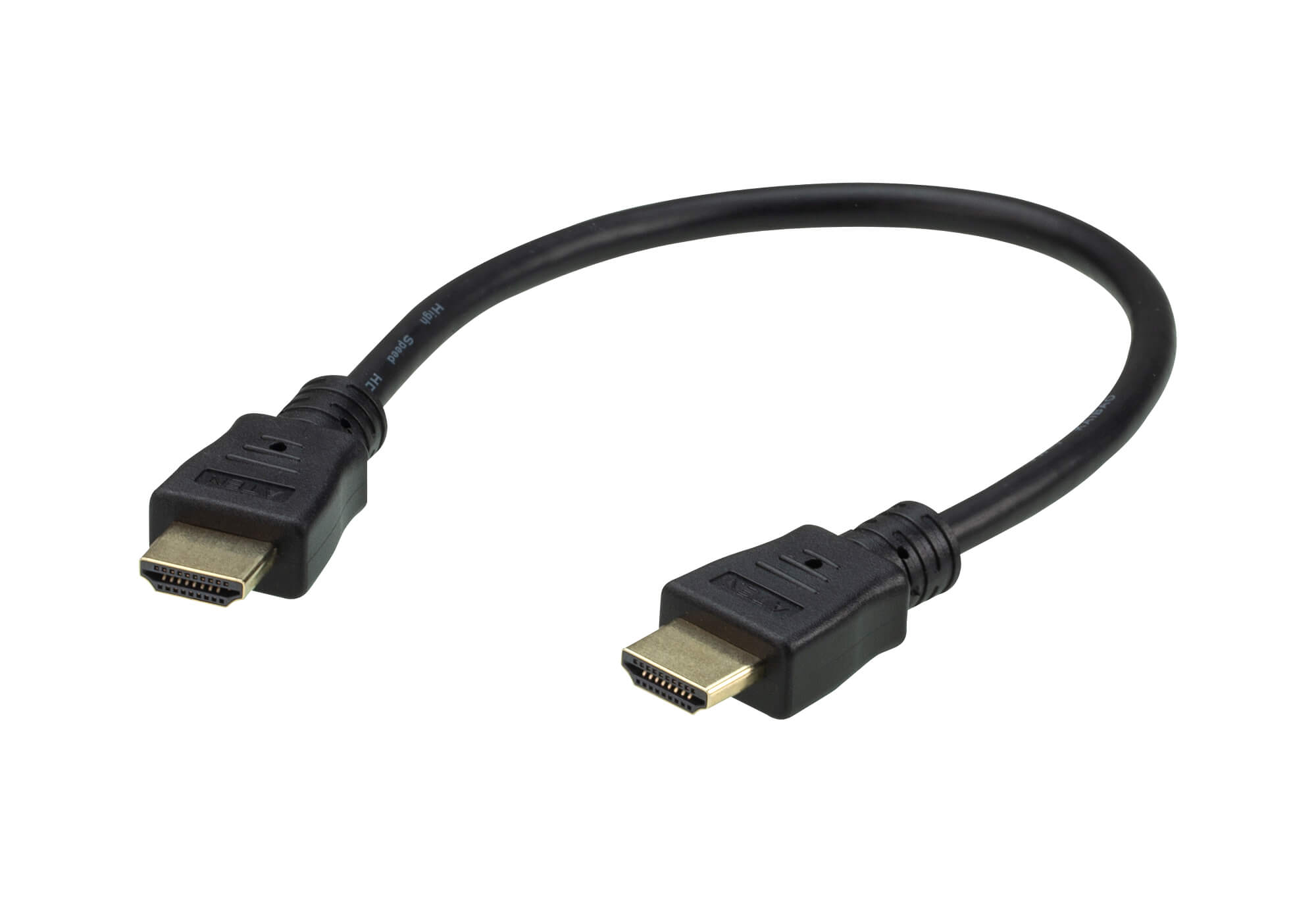 ATEN 0.3m High Speed True 4K HDMI Cable with Ethernet – 4096x2160@60Hz, Gold-Plated Connectors, Tinned Copper Wire
