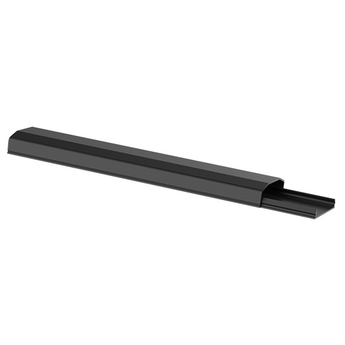 Brateck 250mm Black Plastic Cable Cover - PVC Cable Management with Flexible Lid & Screw Fixation, 60x20x250mm
