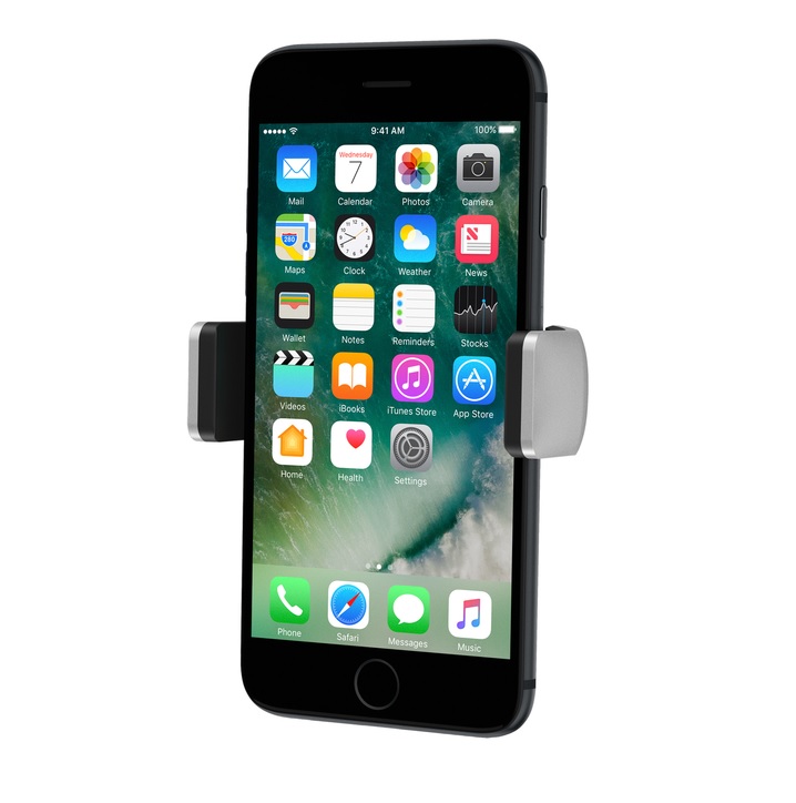 Belkin Car Vent Mount F7U017bt - Secure Smartphone Holder up to 5.5", 180° Rotation, Compatible with iPhone, Samsung & More, Silver/Black