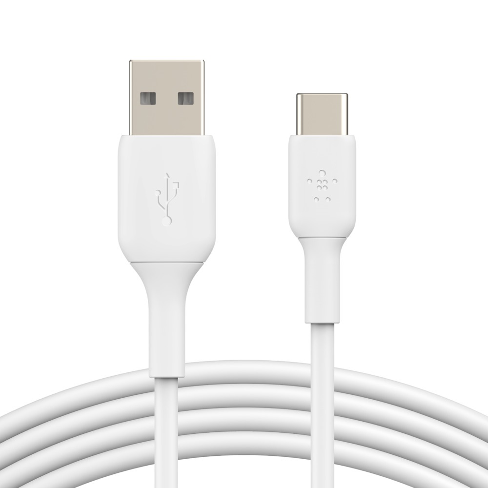 Belkin BoostCharge USB-C to USB-A Cable 1m White - 15W Fast Charging, 480Mbps Data, Durable 25K+ Bend Tested, USB-IF Certified