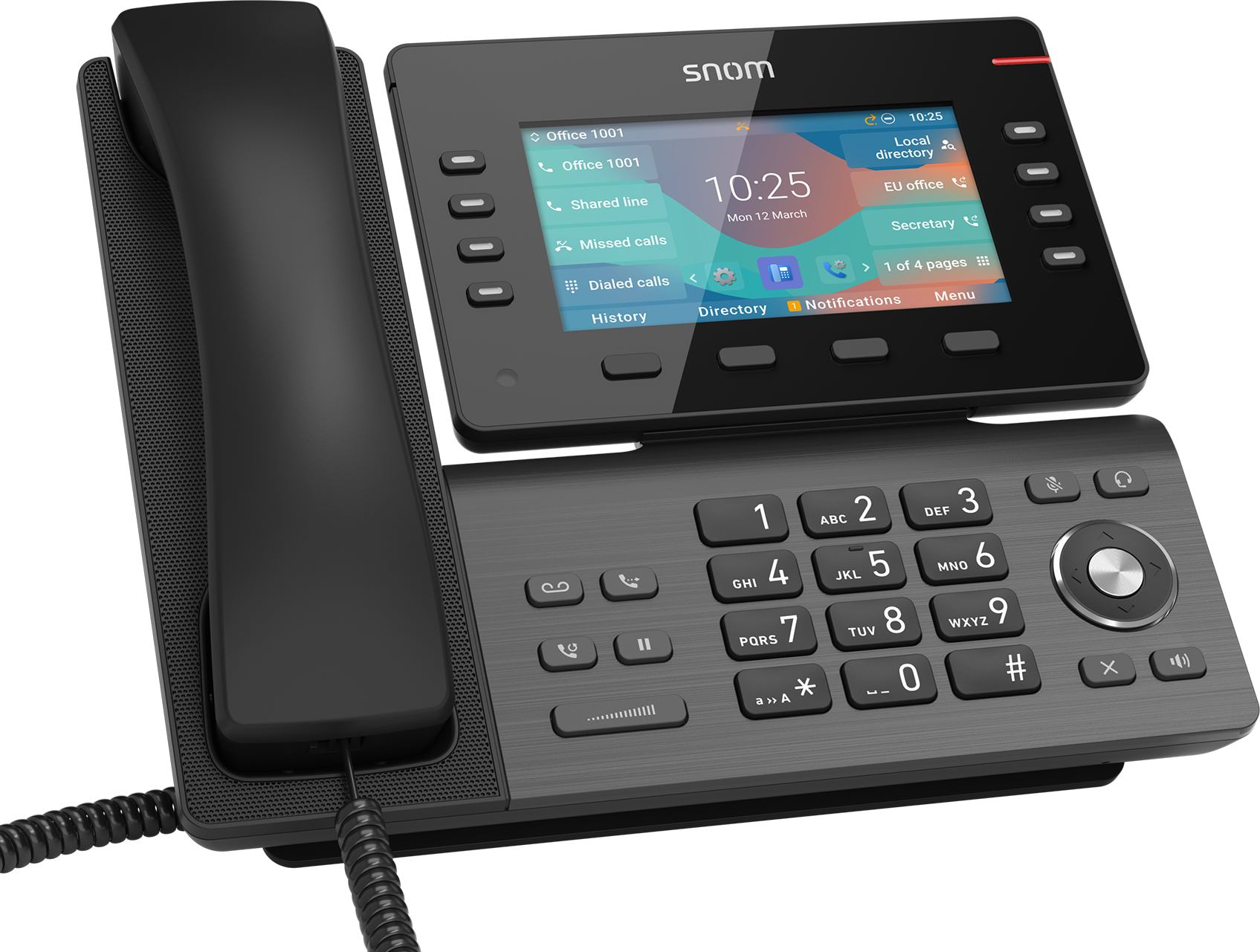 Snom D862 IP Desk Phone with Large Tiltable 5" IPS Colour Display, USB 2.0, 8 Programmable Keys, HD Audio & PoE Support