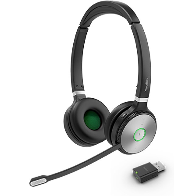 Yealink WH62 Dual DECT Wireless Headset - Microsoft Teams Certified, Stereo, Portable with WDD60 Dongle, 14H Talk Time, Dual Mics & Acoustic Shield