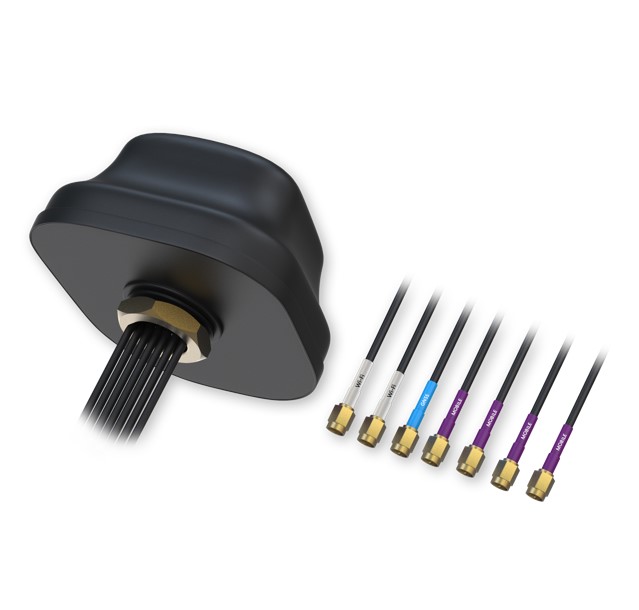 Teltonika 5G COMBO MIMO Rooftop Antenna with GNSS & Wi-Fi MIMO, IP67, SMA Connectors, 7x 3m LMR100 Cables - PR1KC640