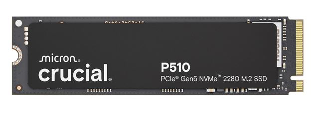 Crucial P510 2TB PCIe Gen5 NVMe M.2 2280 SSD | 10,000 MB/s Read, 8,700 MB/s Write, 1200TBW Endurance, 5-Year Warranty