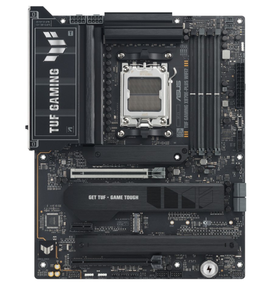 ASUS TUF GAMING X870E-PLUS WIFI7 AM5 ATX Motherboard with DDR5 256GB, PCIe 5.0 x16, 4x M.2, Realtek 2.5Gb Ethernet & Wi-Fi 7