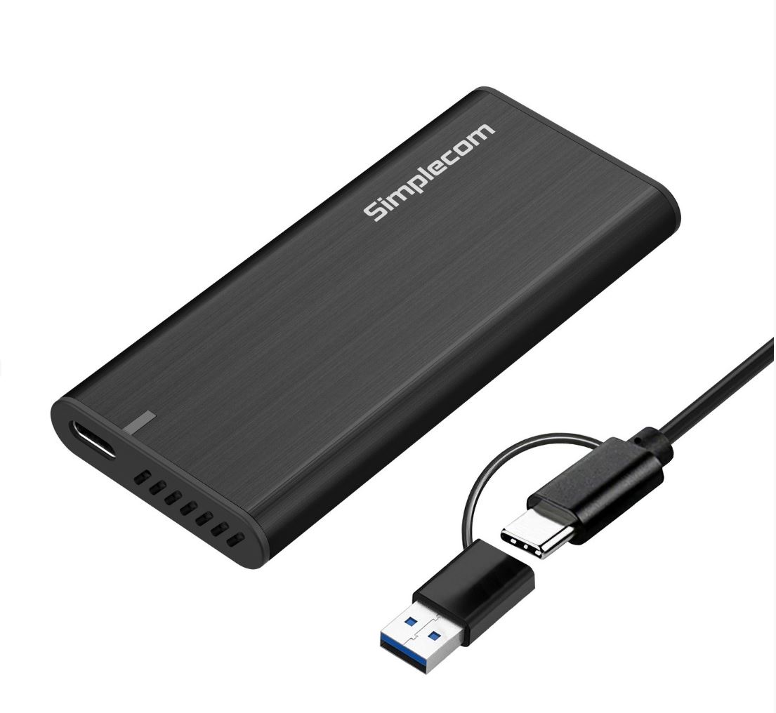Simplecom SE502C SATA M.2 SSD to USB-C Enclosure USB 3.2 Gen1 5Gbps Tool-Free Aluminium Case USB Portable Drive