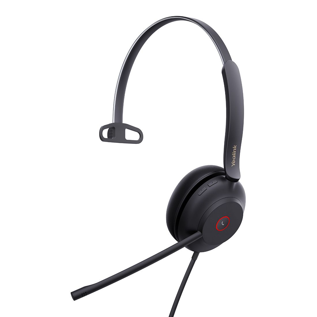 Yealink UH37 Mono USB Wired Headset with Noise-Cancelling Mics, 35mm Speaker, Busylight, Leather Ear Cushion, USB-C, Compatible with Microsoft Teams & UC
