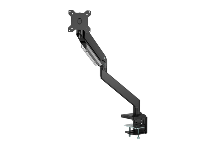 Brateck Heavy-Duty Single Gas Spring Aluminum Monitor Arm - Fits 17"-35" Screens, Supports Up to 15kg with VESA 75x75 & 100x100, Clamp & Grommet Mount