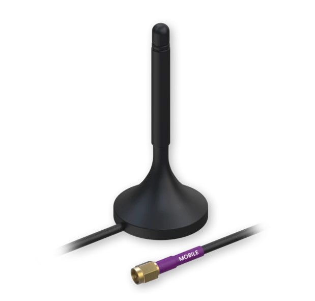 Teltonika Mobile 4G/LTE Magnetic SMA Antenna with 3m RG174 Cable – Cellular 698-868/1850-2690 MHz, SMA Male Connector, Magnetic Mount