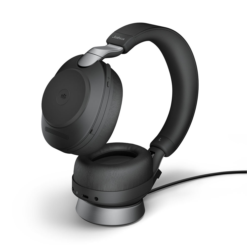 Jabra Evolve2 85 MS USB-C Stereo Bluetooth Headset with Digital Hybrid ANC, 10-Microphone Technology, Teams Certified, 37-Hour Battery Life