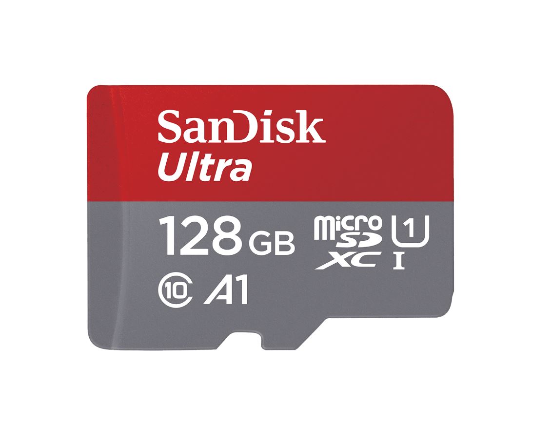 SanDisk Ultra 128GB microSDXC UHS-I Memory Card 140MB/s Class 10 A1 with SD Adapter – Full HD Video & Fast App Performance