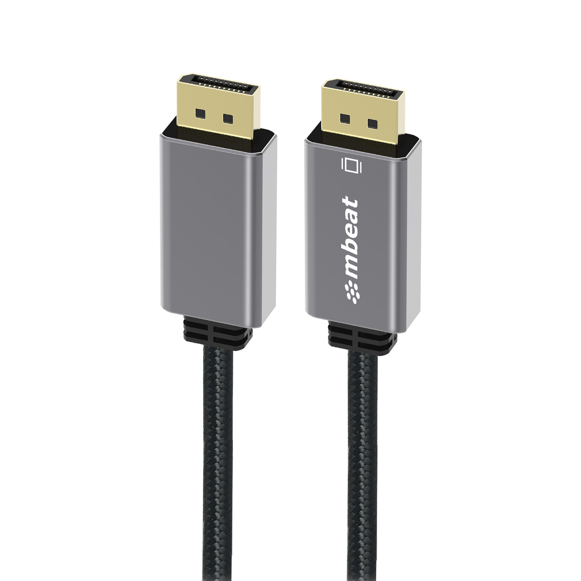 mbeat Tough Link 1.8m DisplayPort Cable v1.4 – Ultra Durable 8K@60Hz 7680x4320 Nylon Braided Cable with Gold-Plated Connectors – Space Grey