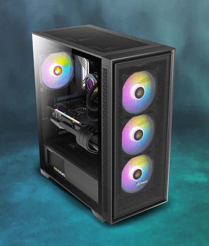 Antec AX81 Elite Mid-Tower Gaming Case with 4 ARGB 120mm Fans, Mesh Front Panel, Tempered Glass Side Panel, E-ATX Support & 360mm Radiator Compatibility