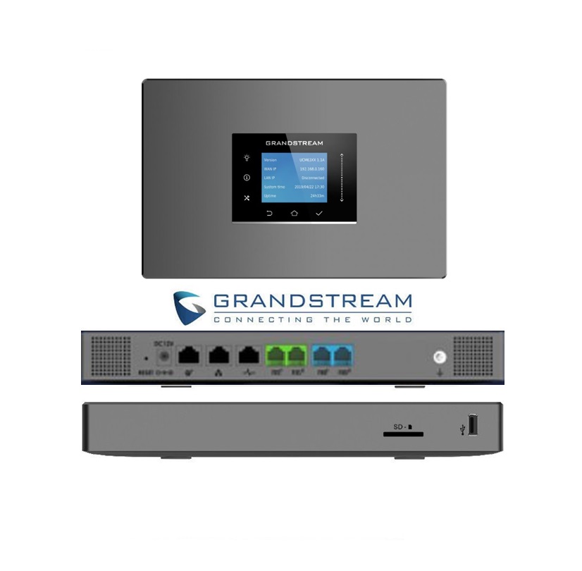 Grandstream UCM6302 IP PBX - 2x FXO, 2x FXS Ports, 1000 Users Capacity, H.264/H.265 Video Codec Support, PoE+ Gigabit Ethernet