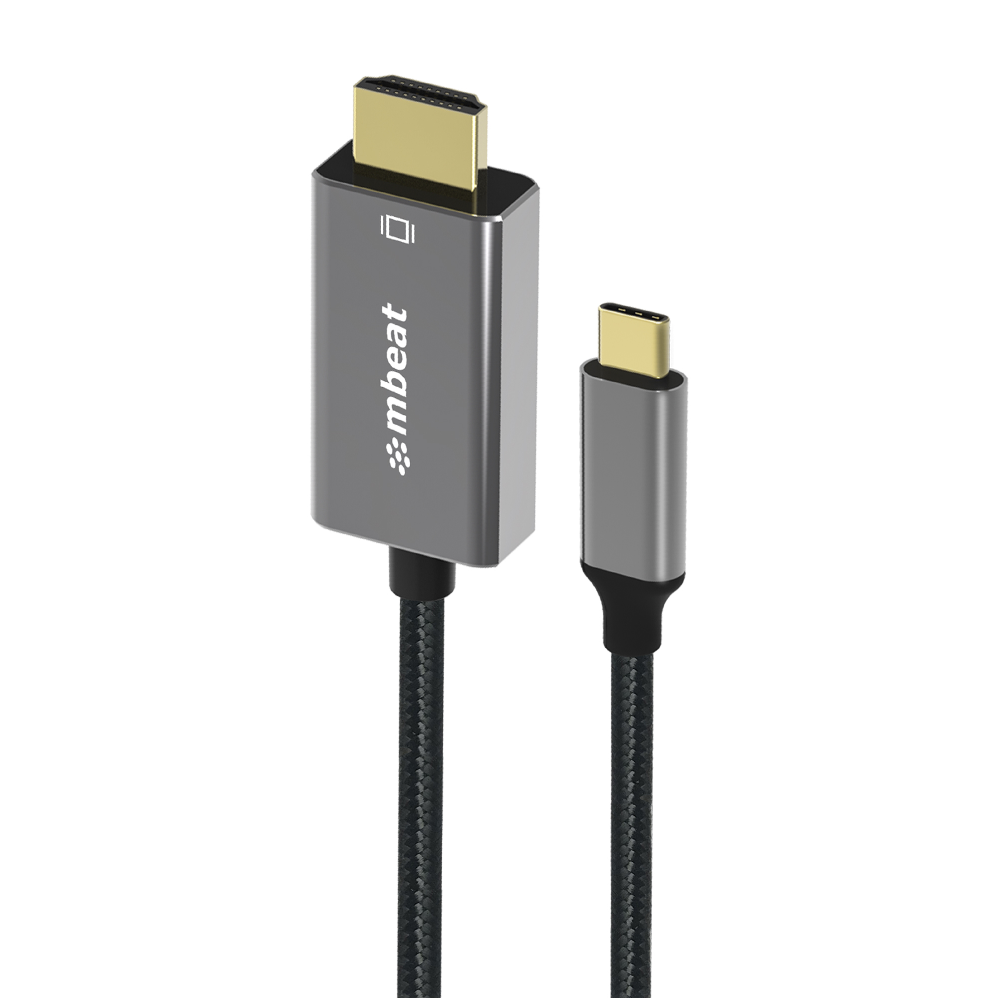 mbeat Tough Link 1.8m 4K USB-C to HDMI Cable - Durable Nylon Braided, 4K@60Hz Video Output for USB-C Laptops, Tablets & Smartphones