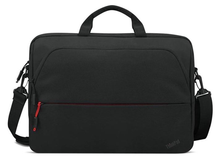 LENOVO Essentials 16" Toploader Bag Notebook Case – Padded PC Pocket Fits Up to 16" Laptops, Black Nylon Exterior with Red Accents