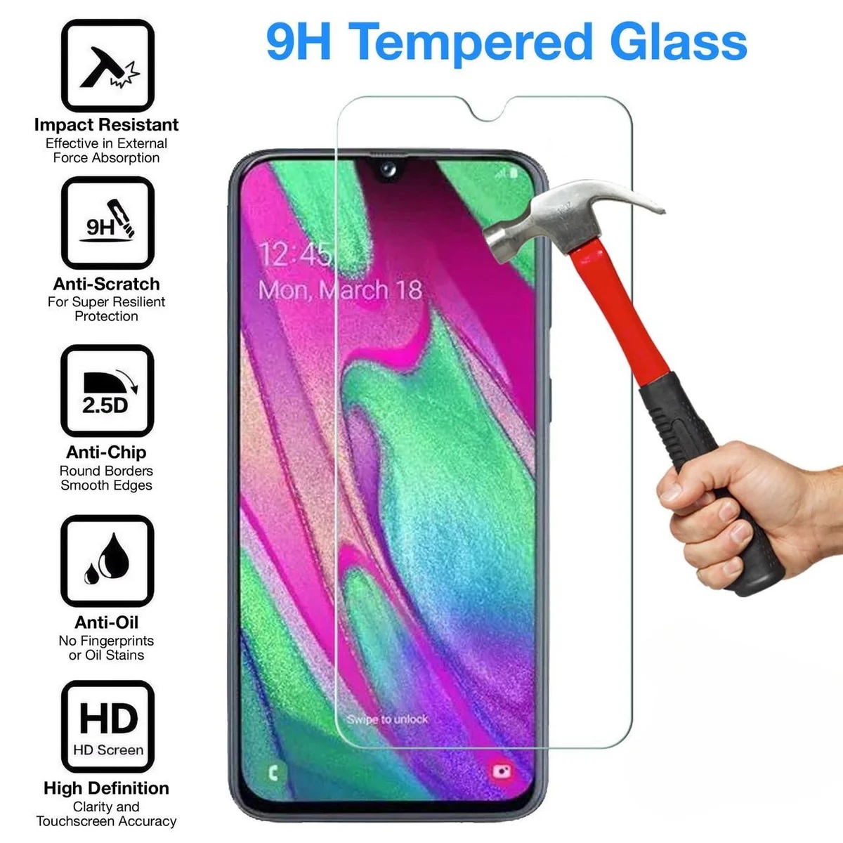 USP Samsung Galaxy A55 5G & Galaxy A35 5G (6.6") Tempered Glass Screen Protector - Full Coverage, 9H Hardness, Bubble-Free, Anti-Fingerprint