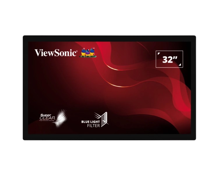 ViewSonic TD3207 32-inch 1080p Open Frame 10-Point PCAP Touch Monitor with IP54 Front, 24/7 Operation, HDMI, DisplayPort & RS232