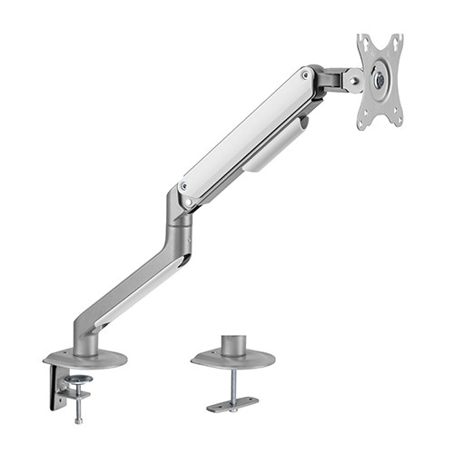 Brateck LDT63-C012 Single Monitor Spring-Assisted Arm for 17-32 inch Displays, Up to 9kg, VESA 75x75/100x100, Matte Grey