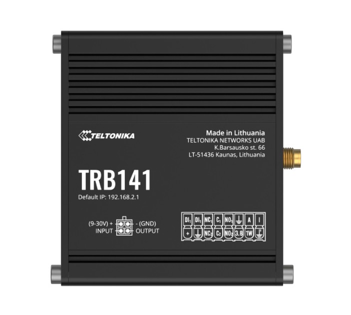 Teltonika TRB141 Industrial LTE Cat 1 Rugged GPIO Gateway with 4G/3G/2G, Micro-USB, I/O Connector, PSU Included