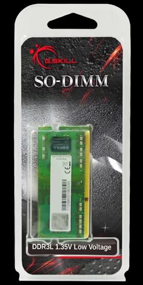 G.SKILL 8GB DDR3L-1600 SO-DIMM Notebook Memory Module F3-1600C11S-8GSL, 1600 MT/s, CL11, 1.35V Low Voltage