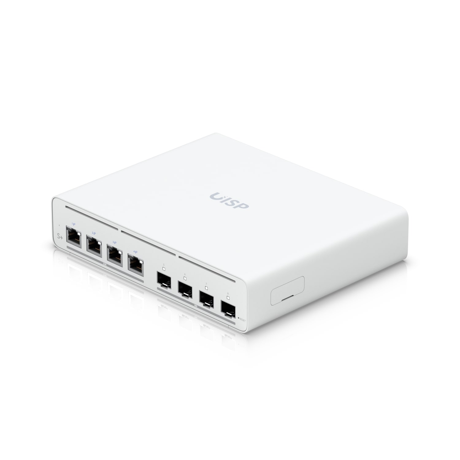 Ubiquiti UISP Switch Plus - 2.5 GbE PoE 4x RJ45 + 4x 10G SFP+ Ports, 160W PoE, DC Redundancy, ISP Managed Switch