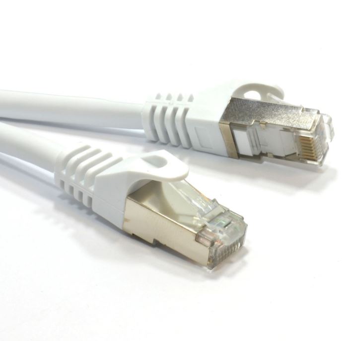 Astrotek CAT6A 10m Shielded Ethernet Cable 10GbE RJ45 Network LAN S/FTP LSZH 26AWG PVC Jacket Grey/White