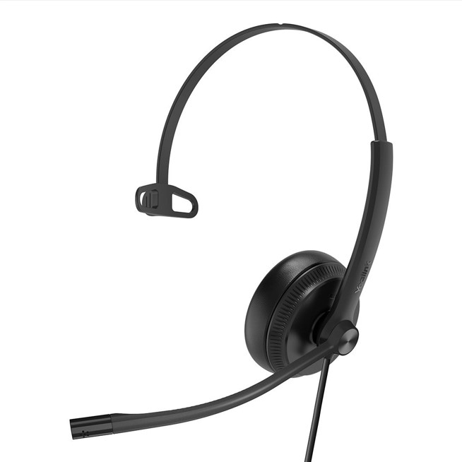 Yealink UH34SE Teams Certified Noise Cancelling USB and 3.5mm Wired Headset Mono – Ultra Lightweight with Inline Controller and Soft Leather Cushions