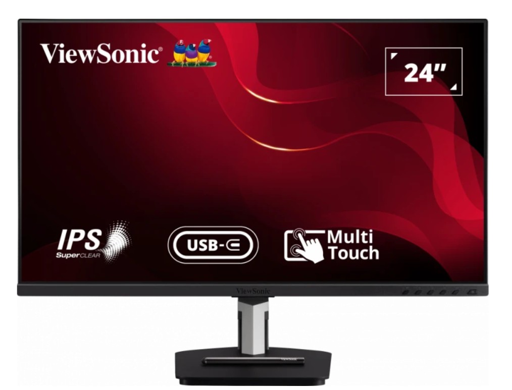 ViewSonic TD2455 24" Full HD In-Cell 10-Point Touch Monitor with USB-C, Ergonomic Stand, and Built-in Speakers