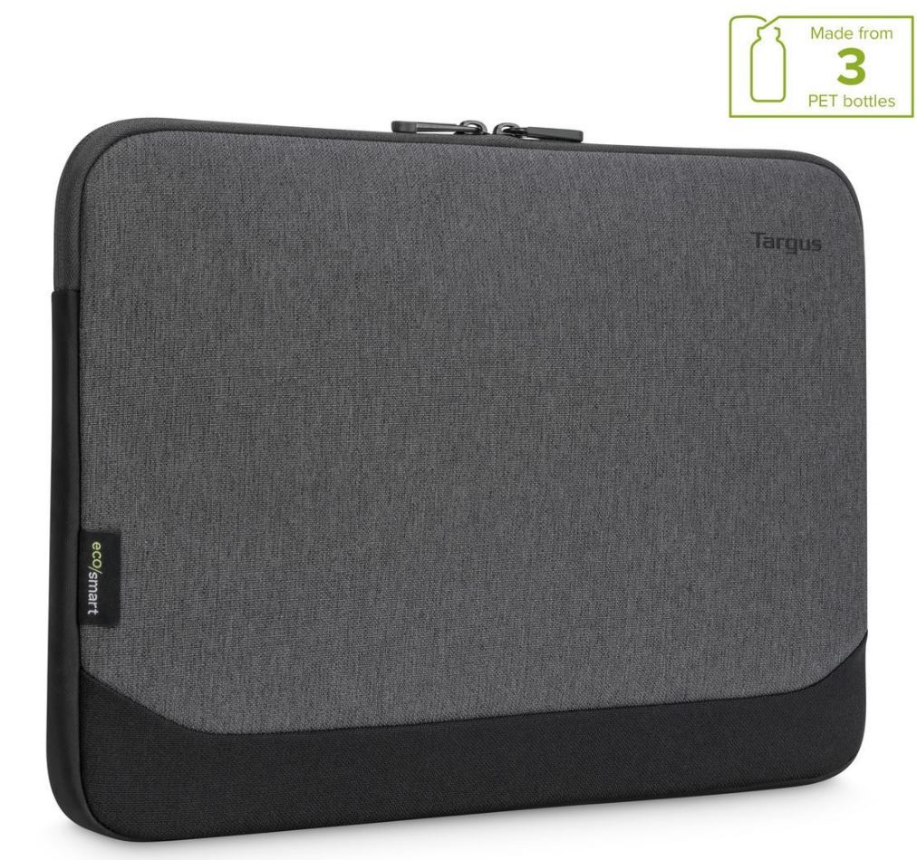 Targus 13-14" Cypress EcoSmart Laptop Sleeve Bag – Eco-Friendly, Lightweight Protective Case for 13" to 14" Laptops, Made with Recycled Water Bottles, Grey