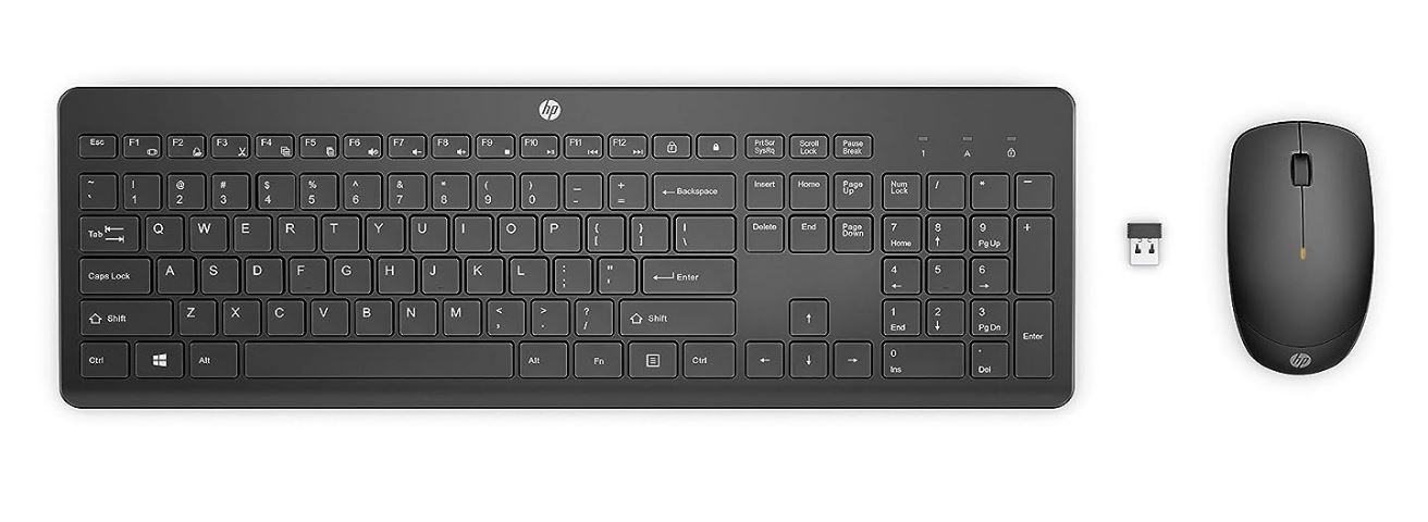 HP 230 Wireless Keyboard & Mouse Combo - Full-Size Chiclet Keyboard, 2.4GHz USB Wireless, 1600 DPI Optical Mouse, Long Battery Life, Low Noise (18H24AA)