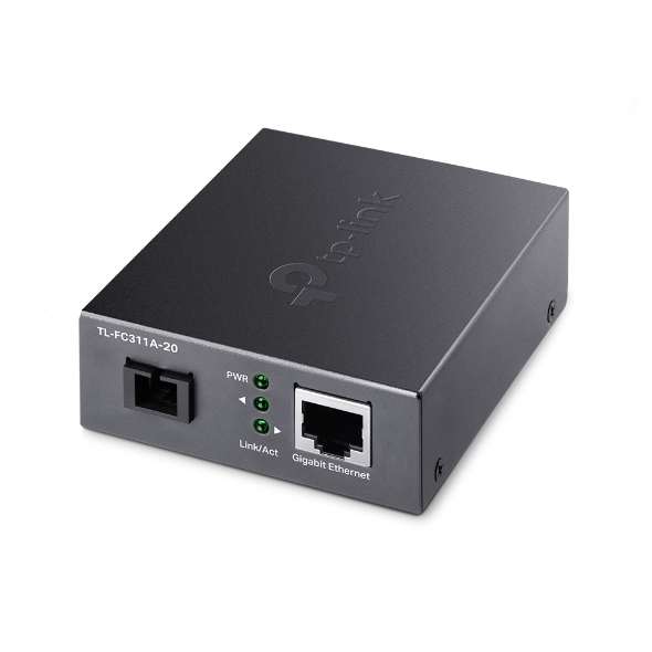 TP-Link TL-FC311A-20 Gigabit WDM Media Converter - Single-Mode Fiber 9/125 μm, 1550nm TX, 20km Range, IEEE 802.3u Compatible