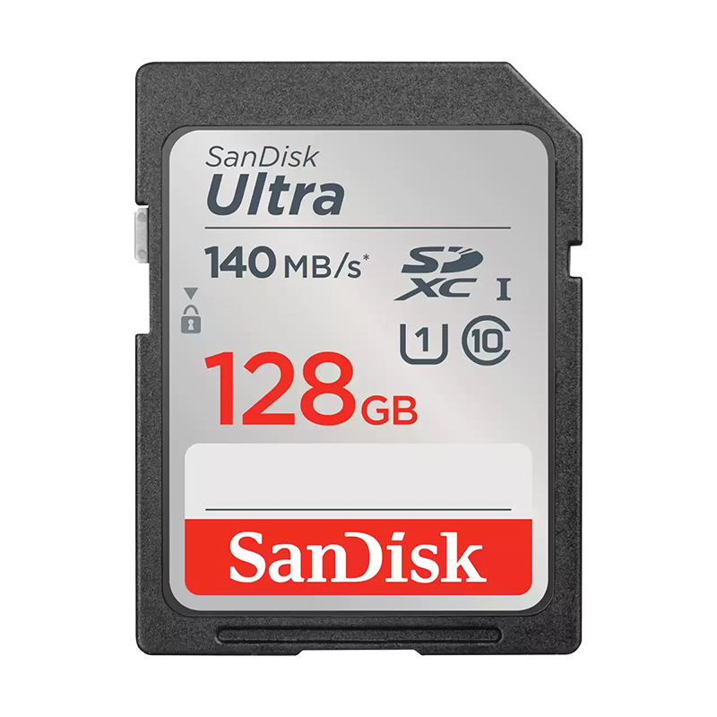 SanDisk Ultra 128GB SDHC SDXC UHS-I Memory Card 140MB/s Read Speed Class 10 Full HD Video Durable Shockproof Waterproof X-ray Proof