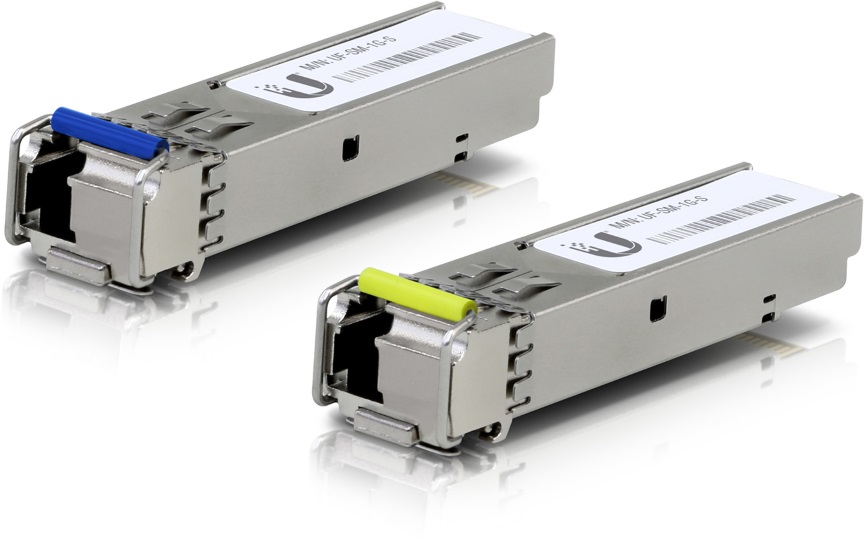 Ubiquiti UFiber 1 Gbps Bidirectional Single-Mode SFP Module 2-Pack with Simplex LC Connector - 3km Range, No Fiber Cable Included