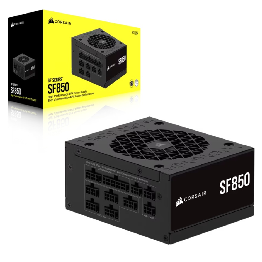 Corsair SF850 850W Fully Modular 80 PLUS Platinum SFX Power Supply ATX 3.1 PCIe 5.1 Ready with 92mm FDB Fan, Zero RPM Mode (AU)