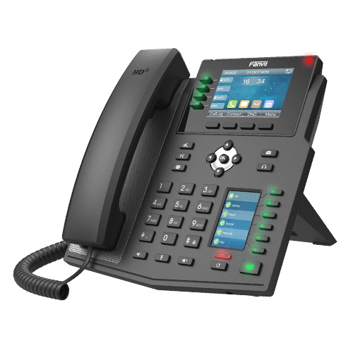 Fanvil X5U High-End Enterprise IP Phone with 3.5" Color Screen, 16 SIP Lines, 40 DSS Buttons, Dual Gigabit Ethernet, Bluetooth & PoE Support