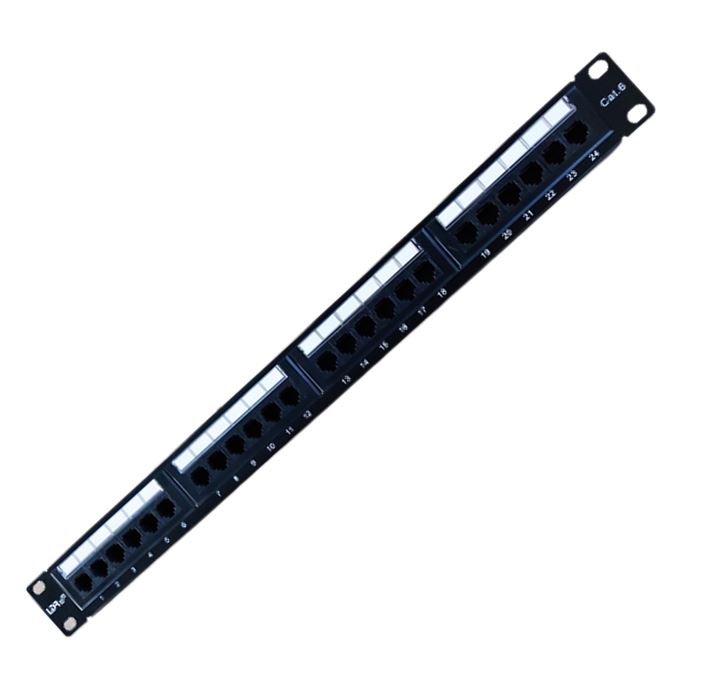 LDR 24 Port Cat6/5e Patch Panel Rack Mount - 1U High-Density Network Cabling Solution