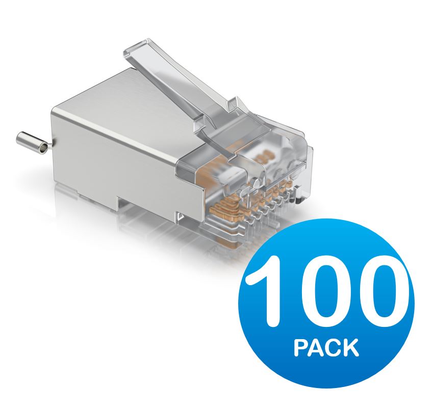 Ubiquiti UISP Surge Protection Connector SHD - Shielded RJ45 Connector for UISP Ethernet Cables, 100-Pack Bulk Kit