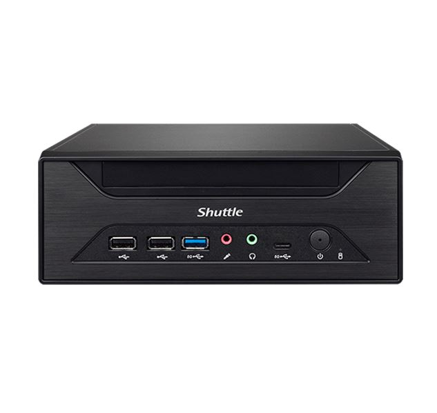 Shuttle XH610 XPC Slim Mini PC Barebone LGA1700 Intel H610 Chipset Supports 12th/13th/14th Gen Processors, Dual LAN, Triple Display, 3x 2.5" HDD/SSD, 120W Fanless PSU