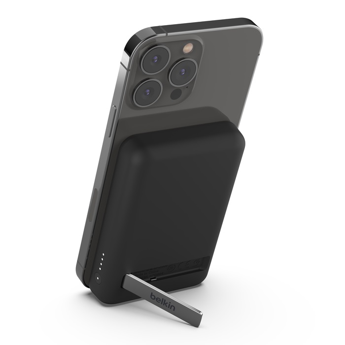 Belkin BoostCharge 5K mAh Magnetic Wireless Power Bank with USB-C Cable & Fold-Out Stand - 7.5W Wireless Charging, Lightweight, Safe Charging with 2-Year Warranty