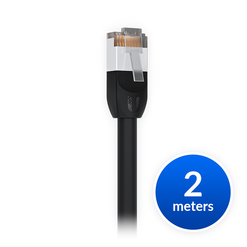 Ubiquiti UniFi Outdoor Patch Cable 2M - Weatherproof Shielded RJ45 Cat5e Ethernet Cable, Black