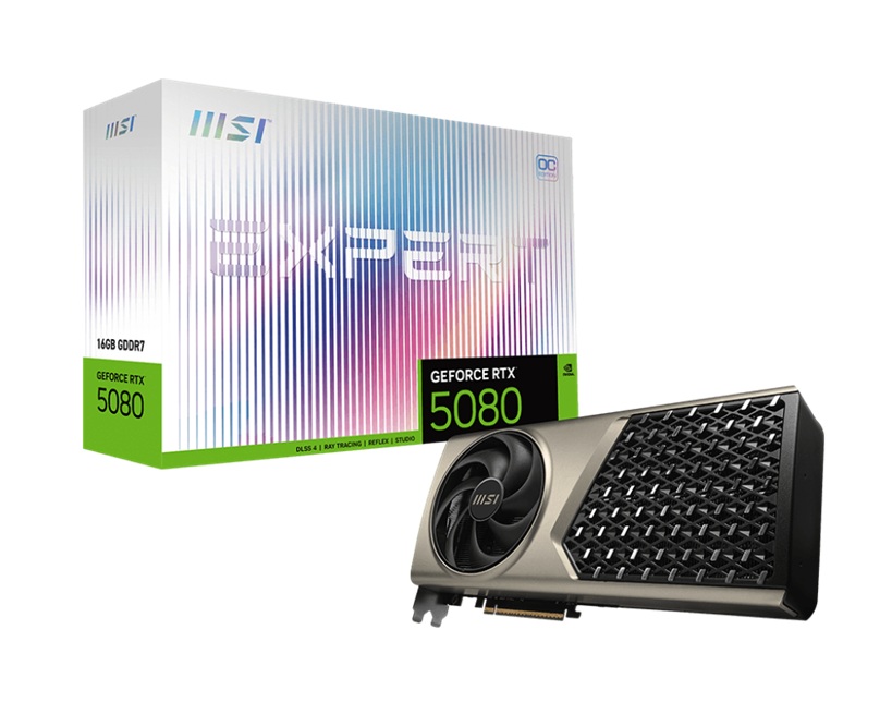 MSI NVIDIA GeForce RTX 5080 16GB GDDR7 PCIe Gen 5 Graphics Card with 10752 CUDA Cores & 2640 MHz Boost Clock