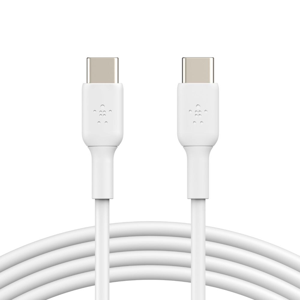 Belkin BoostCharge USB-C to USB-C Cable 2m White - 60W Fast Charging, 480Mbps Data Transfer, 25,000+ Bend Durability, USB-IF Certified
