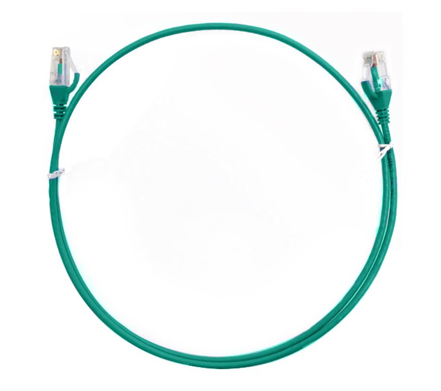 8ware CAT6 Ultra Thin Slim Ethernet Cable 3m Green - Premium RJ45 UTP Patch Cord 26AWG for High-Speed LAN Networking