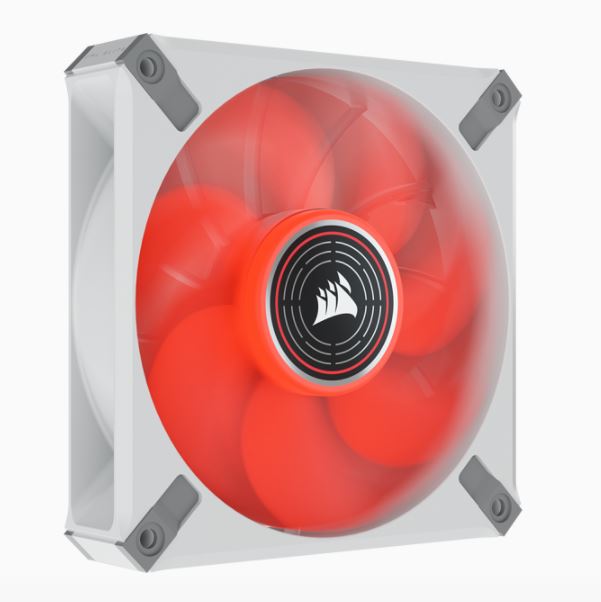 Corsair ML120 LED ELITE White Frame 120mm PWM Magnetic Levitation Fan with Red LEDs and AirGuide Technology