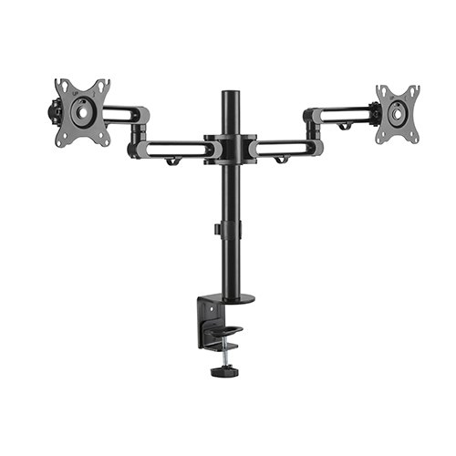 Brateck Dual Monitor Premium Aluminum Articulating Arm for 17-32 Inch Screens, Up to 8kg per Monitor, VESA 75x75/100x100, Clamp Mount