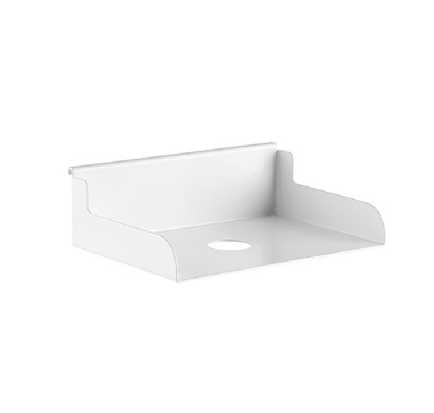 Brateck SW03-10 Matte White Steel File Holder for Slatwall, 180x120x55mm, 3kg Capacity