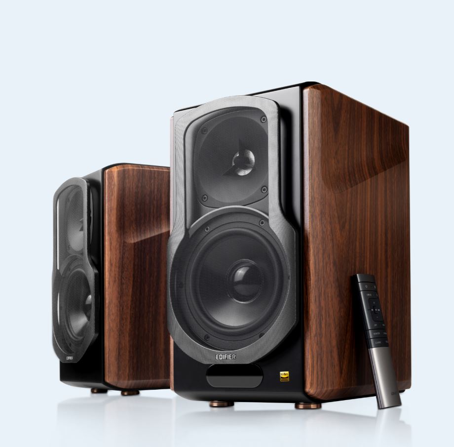 Edifier S2000MKIII 2.0 Active Bookshelf Bluetooth Studio Speakers with Planar Diaphragm Tweeters, 124W RMS, OLED Display, Bluetooth 5.0 aptX HD