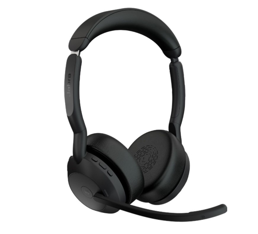 Jabra Evolve2 55 Wireless Stereo Headset with Active Noise Cancellation, Link 380 USB Adapter, 30m Range, 18H Battery Life - Teams Certified